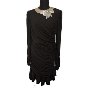 80s Vintage Black Cocktail Dress